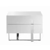 Casabianca Collins White Lacquer Nightstand / End Table - Front - Casabianca Collins White Lacquer Nightstand / End Table - Front