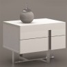 Casabianca Collins White Lacquer Nightstand / End Table - Lifestyle