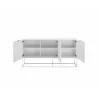 Casabianca VIZZIONE Buffet-Server In High Gloss White Veneer - Drawer Opened - Casabianca VIZZIONE Buffet-Server In High Gloss White Veneer - Drawer Opened