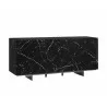 Casabianca STONE Buffet-server In Black in Marbled Glass - Angled - Casabianca STONE Buffet-server In Black in Marbled Glass - Angled