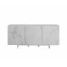 Casabianca STONE Buffet-server In White Marbled Glass - Front - Casabianca STONE Buffet-server In White Marbled Glass - Front