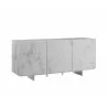 Casabianca STONE Buffet-server In White Marbled Glass - Angled View - Casabianca STONE Buffet-server In White Marbled Glass - Angled View