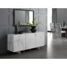 Casabianca STONE Buffet-server In White Marbled Glass - Lifestyle
