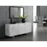 Casabianca STONE Buffet-server In White Marbled Glass - Lifestyle - Casabianca STONE Buffet-server In White Marbled Glass - Lifestyle