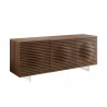 MOON Buffet-server In Walnut Veneer And Brushed Stainless Steel - Angled