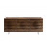 MOON Buffet-server In Walnut Veneer And Brushed Stainless Steel - Front