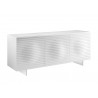 MOON Buffet-server In High Gloss White Lacquer With Brushed Stainless Steel - Angled