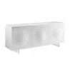 MOON Buffet-server In High Gloss White Lacquer With Brushed Stainless Steel - Angled - MOON Buffet-server In High Gloss White Lacquer With Brushed Stainless Steel - Angled