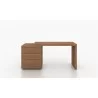NEST Collection Walnut Veneer Extendable Office Desk  - Front - NEST Collection Walnut Veneer Extendable Office Desk  - Front