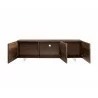MOON Walnut Veneer Entertainment Center - Drawers Opened - MOON Walnut Veneer Entertainment Center - Drawers Opened