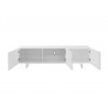 MOON White Lacquer Entertainment Center - Drawers Opened