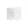 Casabianca MOON White Lacquer With Stainless Steel Tall Dresser/ Nightstand - Front - Casabianca MOON White Lacquer With Stainless Steel Tall Dresser/ Nightstand - Front