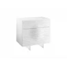 Casabianca MOON White Lacquer With Stainless Steel Tall Dresser/ Nightstand - Casabianca MOON White Lacquer With Stainless Steel Tall Dresser/ Nightstand