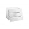 Casabianca MOON White Lacquer With Stainless Steel Tall Dresser/ Nightstand - Drawers Opened - Casabianca MOON White Lacquer With Stainless Steel Tall Dresser/ Nightstand - Drawers Opened