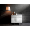 Casabianca MOON White Lacquer With Stainless Steel Tall Dresser/ Nightstand - Lifestyle