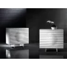 Casabianca MOON White Lacquer With Stainless Steel Tall Dresser/ Nightstand - Lifestyle 2 - Casabianca MOON White Lacquer With Stainless Steel Tall Dresser/ Nightstand - Lifestyle 2