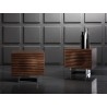 Moon Nightstand In Walnut Veneer And Brushed Stainless Steel - Lifestyle 3