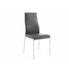 Casabianca FIRENZE Dining Chair In Dark Gray Pu-leather With Stainless Steel Base -  - Casabianca FIRENZE Dining Chair In Dark Gray Pu-leather With Stainless Steel Base - 
