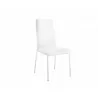 Casabianca FIRENZE Dining Chair In White Pu-leather With Stainless Steel Base - Single - Casabianca FIRENZE Dining Chair In White Pu-leather With Stainless Steel Base - Single