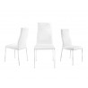 Casabianca FIRENZE Dining Chair In White Pu-leather With Stainless Steel Base - Set of 3