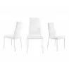 Casabianca FIRENZE Dining Chair In White Pu-leather With Stainless Steel Base - Set of 3 - Casabianca FIRENZE Dining Chair In White Pu-leather With Stainless Steel Base - Set of 3