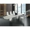 Casabianca FIRENZE Dining Chair In White Pu-leather With Stainless Steel Base - Lifestyle - Casabianca FIRENZE Dining Chair In White Pu-leather With Stainless Steel Base - Lifestyle