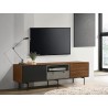 Casabianca CALICO Entertainment Center In Walnut Wood Veneer With Gray Matte Painted Accents - Lifestyle