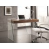 Casabianca ARCHIE Office Desk In High Gloss Walnut Veneer With Clear Glass - Lifestyle 3