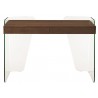 Casabianca ARCHIE Office Desk In High Gloss Walnut Veneer With Clear Glass - Front