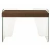 Casabianca ARCHIE Office Desk In High Gloss Walnut Veneer With Clear Glass - Front - Casabianca ARCHIE Office Desk In High Gloss Walnut Veneer With Clear Glass - Front