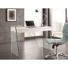 Casabianca ARCHIE Office Desk In High Gloss White Lacquer With Clear Glass - Lifestyle 2