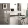 Casabianca ARCHIE Office Desk In High Gloss White Lacquer With Clear Glass - Lifestyle 2 - Casabianca ARCHIE Office Desk In High Gloss White Lacquer With Clear Glass - Lifestyle 2