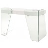 Casabianca ARCHIE Office Desk In High Gloss White Lacquer With Clear Glass - Side Angle