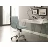 Casabianca ARCHIE Office Desk In High Gloss White Lacquer With Clear Glass - Lifestyle 3 - Casabianca ARCHIE Office Desk In High Gloss White Lacquer With Clear Glass - Lifestyle 3