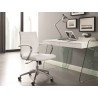 Casabianca ARCHIE Office Desk In High Gloss White Lacquer With Clear Glass - Lifestyle