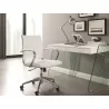 Casabianca ARCHIE Office Desk In High Gloss White Lacquer With Clear Glass - Lifestyle - Casabianca ARCHIE Office Desk In High Gloss White Lacquer With Clear Glass - Lifestyle