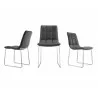LEANDRO Black Dining Chair - Set of 3 - LEANDRO Black Dining Chair - Set of 3