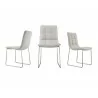 LEANDRO Light Gray Dining Chair - Set of 3 - LEANDRO Light Gray Dining Chair - Set of 3