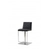 LOFT Collection Black Eco-leather w Stainless Steel Bar Stool - Lowered