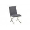 Casabianca LOFT Dining Chair In Dark Gray Pu-leather With Stainless Steel Base - Single