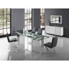 Casabianca LOFT Dining Chair In Dark Gray Pu-leather With Stainless Steel Base - Lifestyle 1