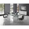 Casabianca LOFT Dining Chair In Dark Gray Pu-leather With Stainless Steel Base - Lifestyle 1 - Casabianca LOFT Dining Chair In Dark Gray Pu-leather With Stainless Steel Base - Lifestyle 1