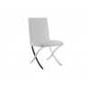 Casabianca LOFT Dining Chair In White Pu-leather With Stainless Steel Base - Single