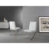 Casabianca LOFT Dining Chair In White Pu-leather With Stainless Steel Base - Lifestyle