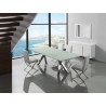 Casabianca LOFT Dining Chair In White Pu-leather With Stainless Steel Base - Lifestyle 2