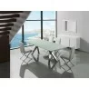 Casabianca LOFT Dining Chair In White Pu-leather With Stainless Steel Base - Lifestyle 2 - Casabianca LOFT Dining Chair In White Pu-leather With Stainless Steel Base - Lifestyle 2