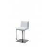 LOFT Collection White Eco-leather With Stainless Steel Bar Stool - Folded