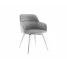 Casabianca PIROUETTE Arm Dining Chair In Gray - Angled - Casabianca PIROUETTE Arm Dining Chair In Gray - Angled