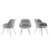 Casabianca PIROUETTE Arm Dining Chair In Gray - 3 Sides
