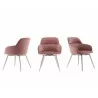 Casabianca PIROUETTE Arm Dining Chair In Pink Fabric - 3 Sides - Casabianca PIROUETTE Arm Dining Chair In Pink Fabric - 3 Sides